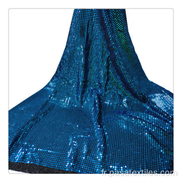 Luxury perle se paillettes Stripe de mariage tissu conception de conception de paillettes paillettes collées en tissu scelants bleu turfe bleu